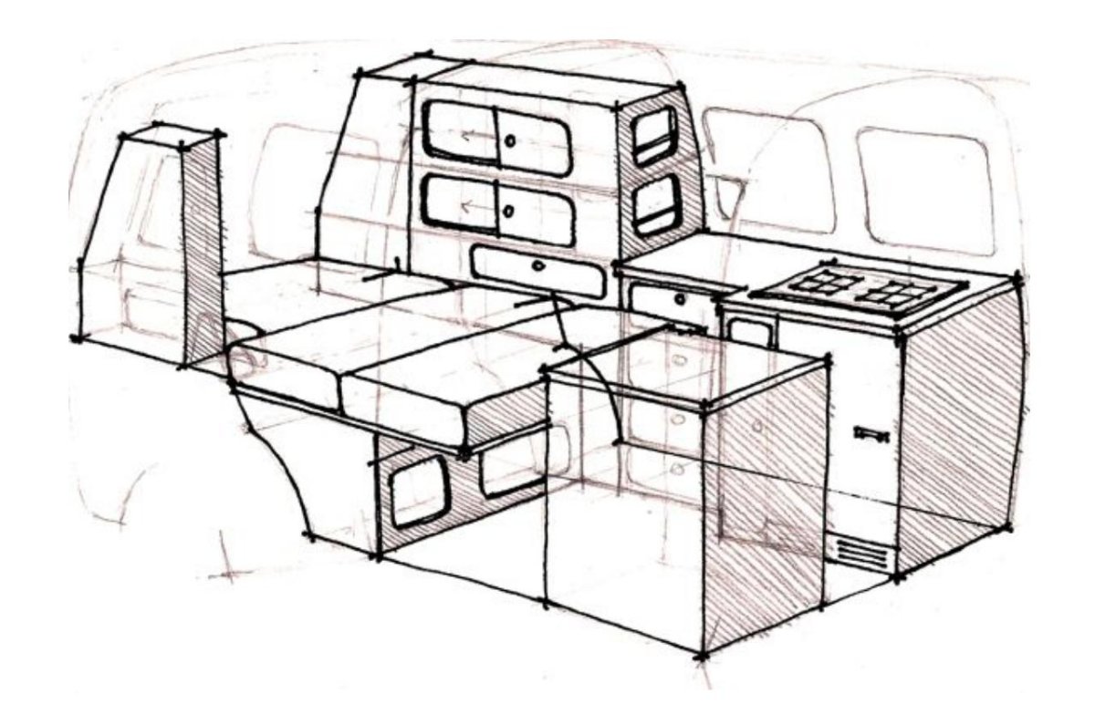 Чертежи мебели для VW t3