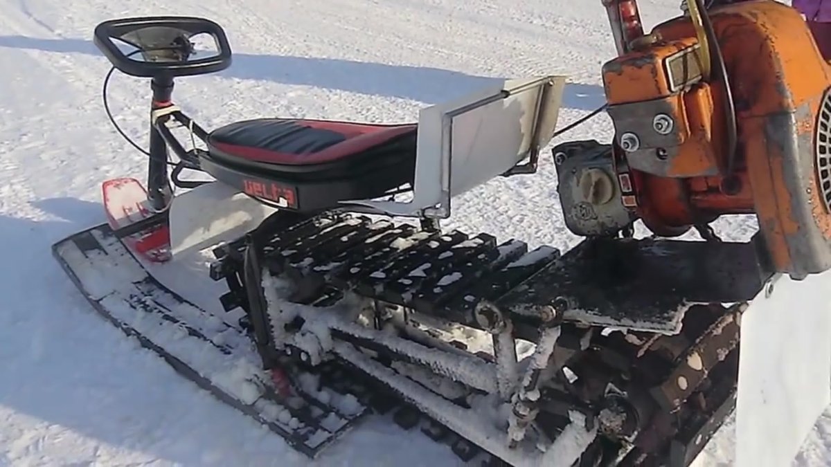 Снегоход из бензопилы штиль