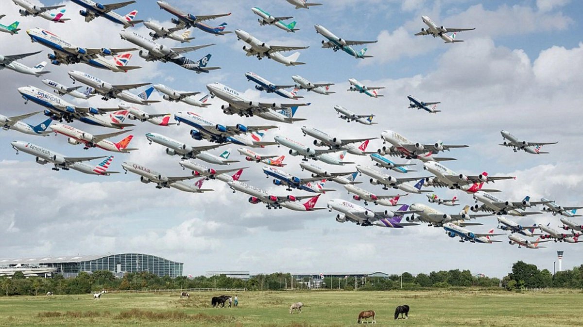 Много самолетов