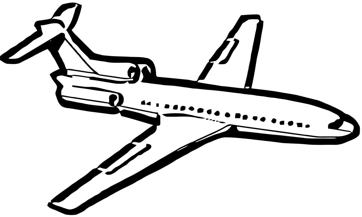 Самолет черно белый