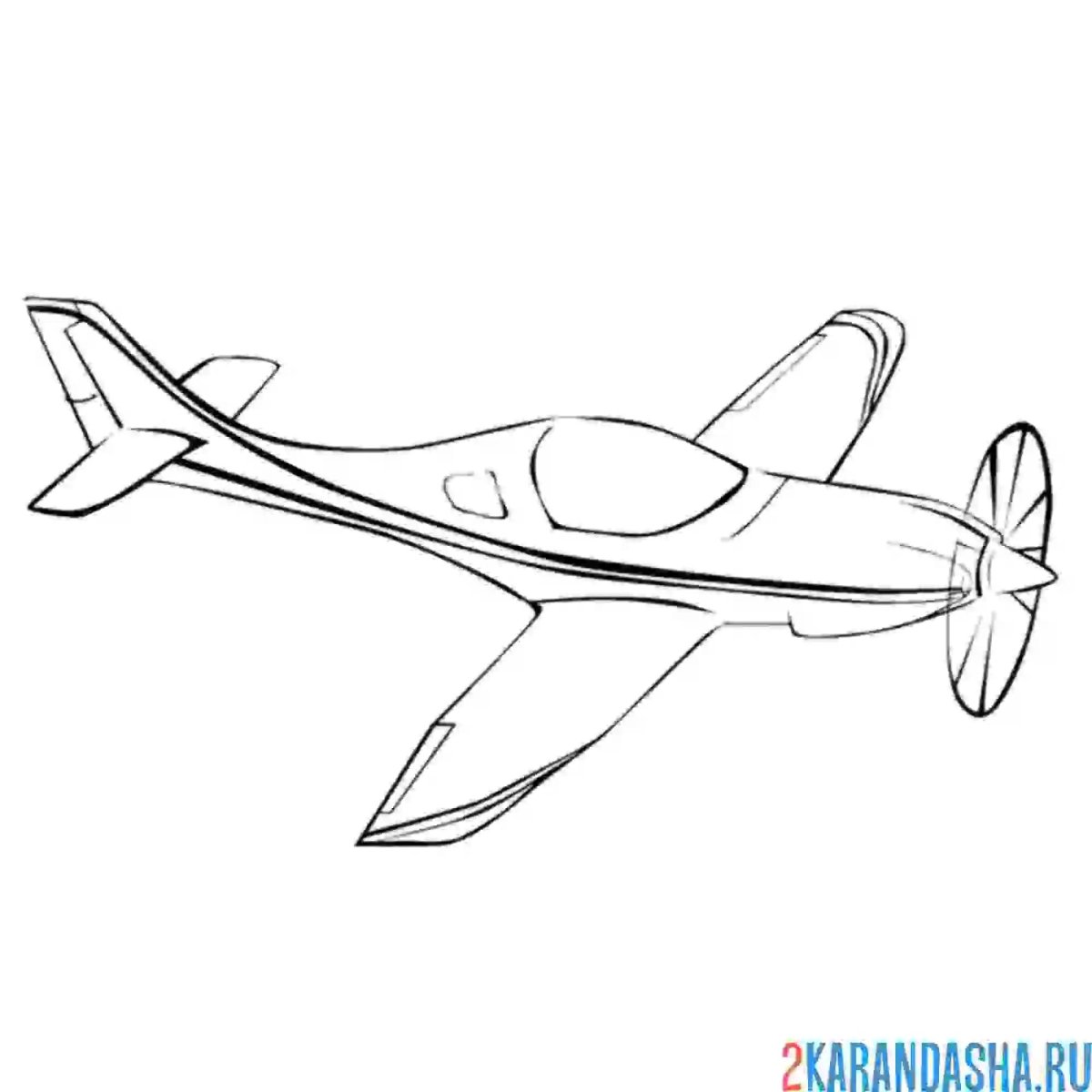 Самолет раскраска для детей