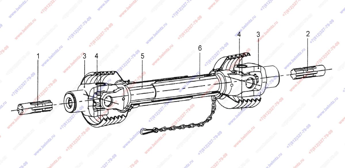 Кардан привода щетки МТЗ 82