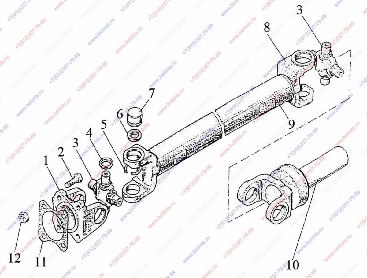 Фланец 72-2203023 карданного вала МТЗ