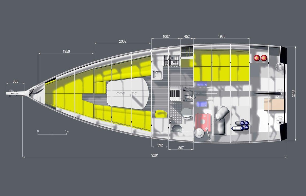 Яхта Конрад-25 чертеж