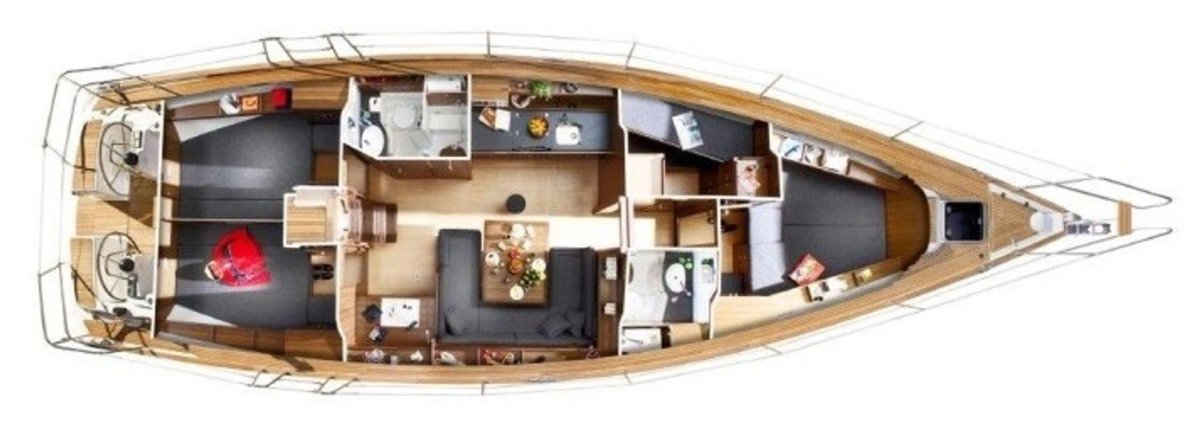 Парусная яхта Бавария планировка