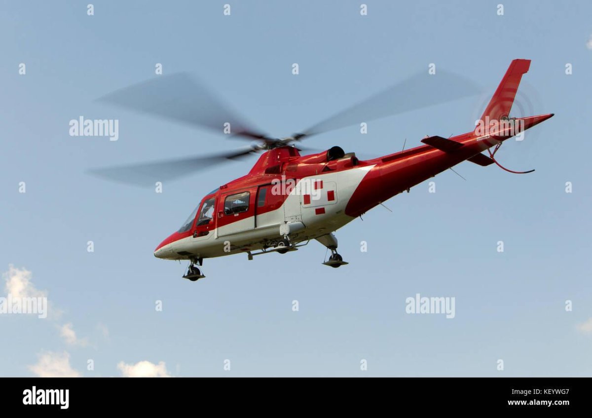 Красно белый вертолет