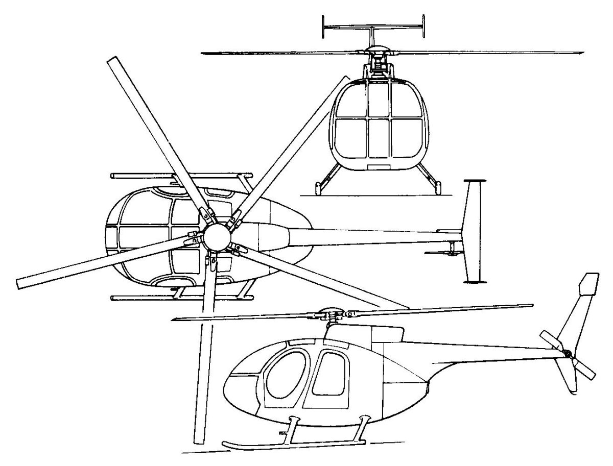 Hughes Oh-6 Cayuse чертежи