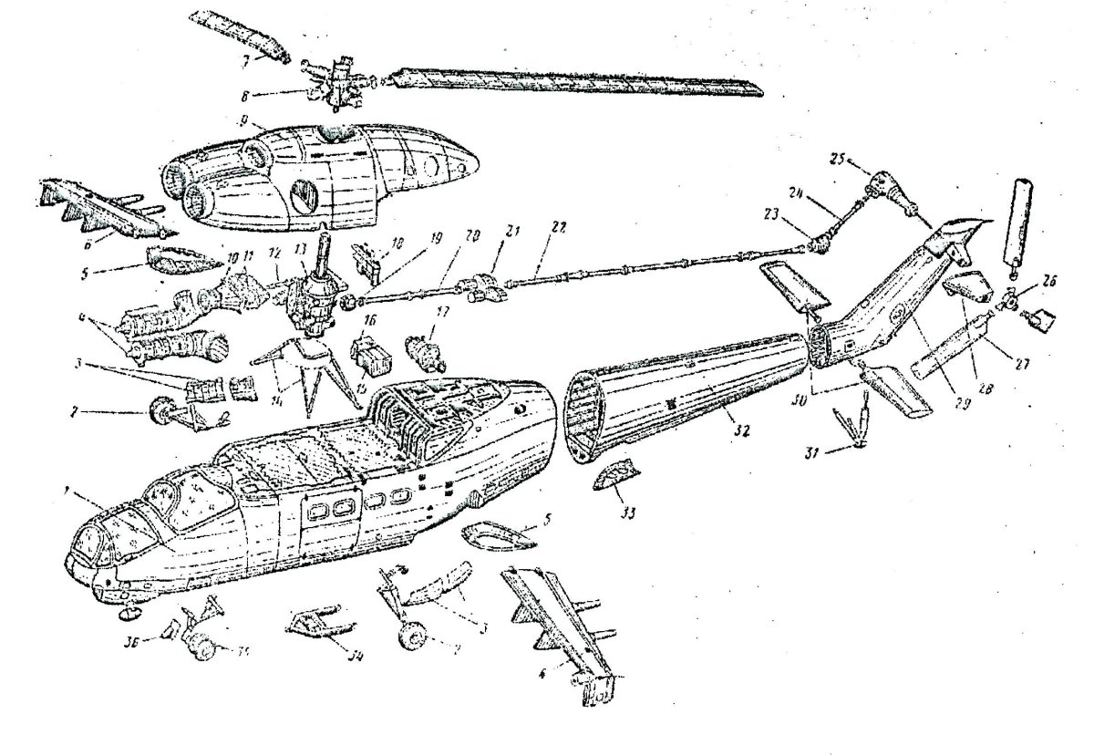 Чертеж вертолета ми 24