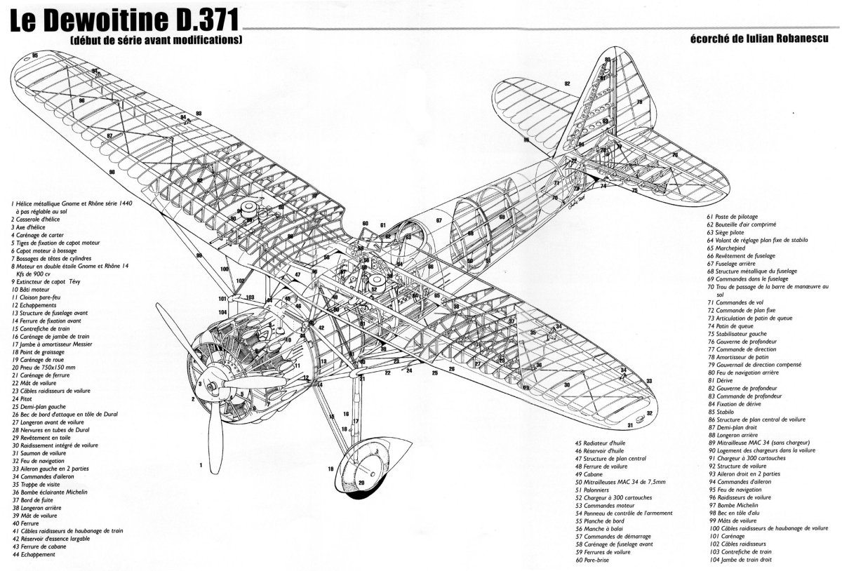 Самолет Девуатин 520 чертежи
