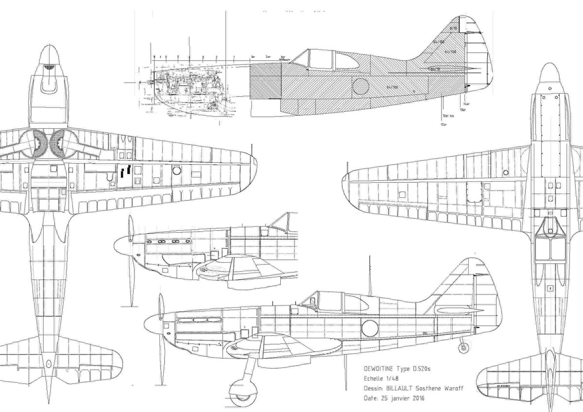 Dewoitine d.520 чертеж