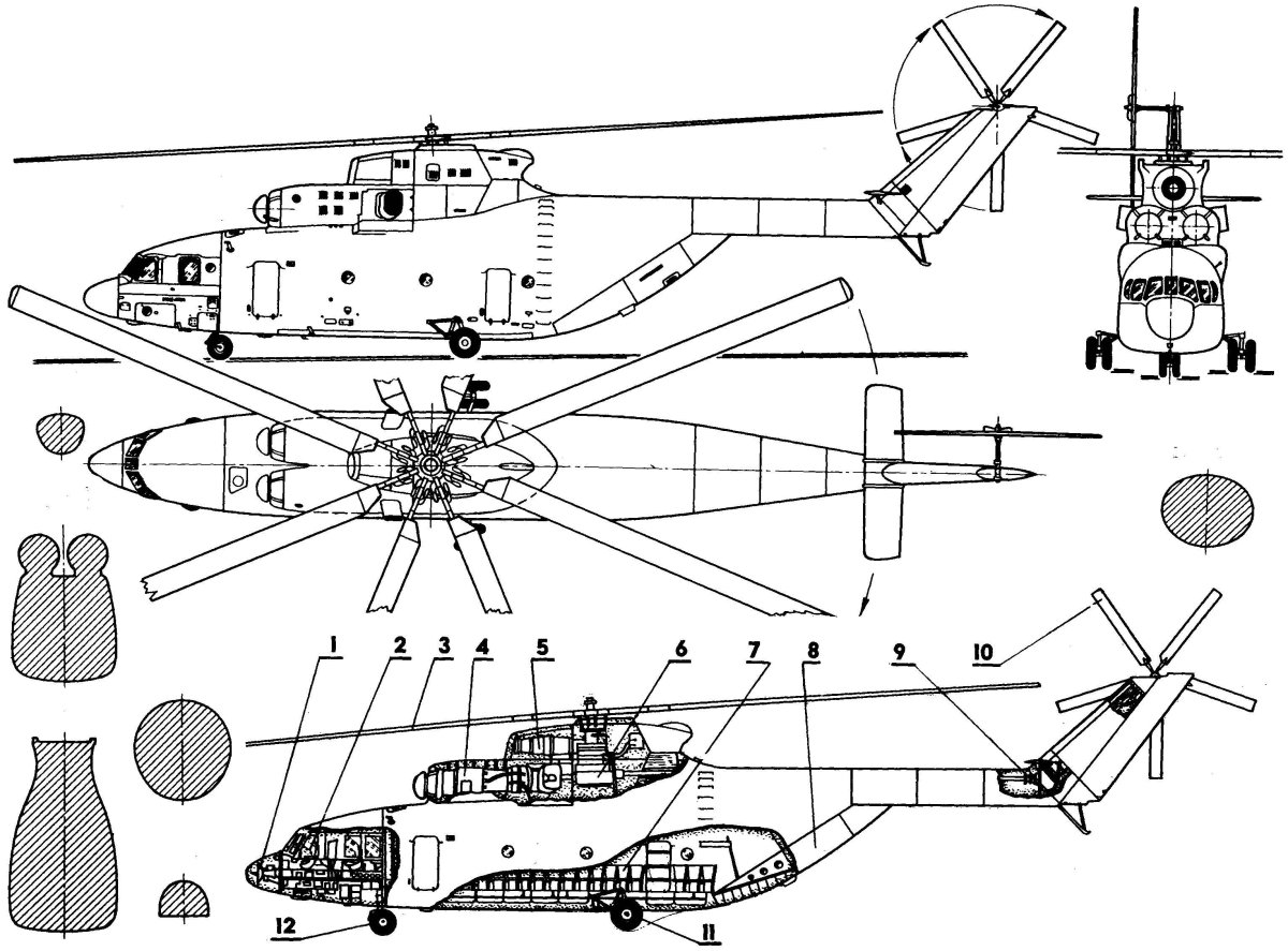 Вертолет ми-26 чертежи