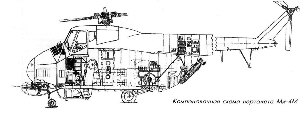 Компоновочная схема вертолета ми 4