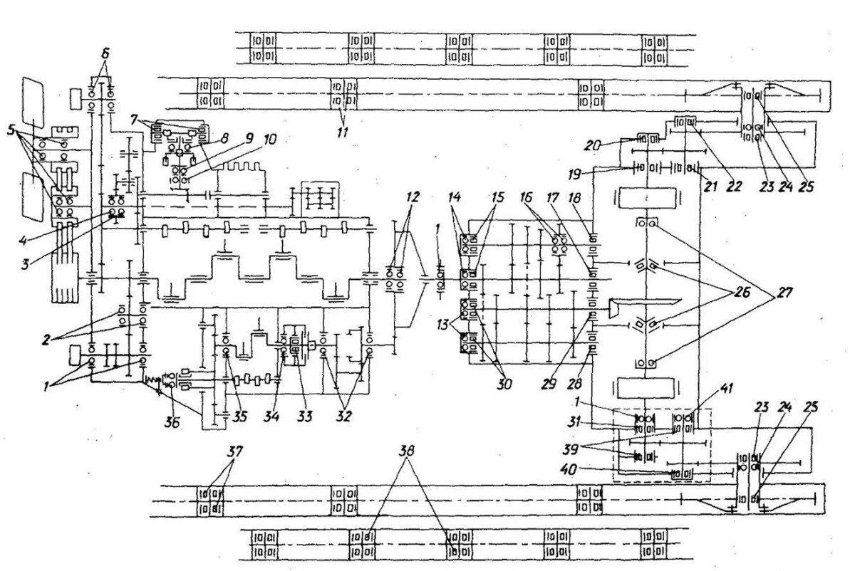 Кинематическая схема трактора т 130