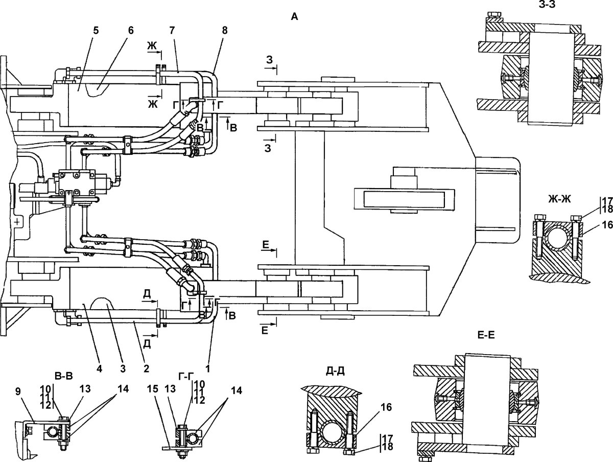 Гидравлическая схема бульдозера ЧЕТРА