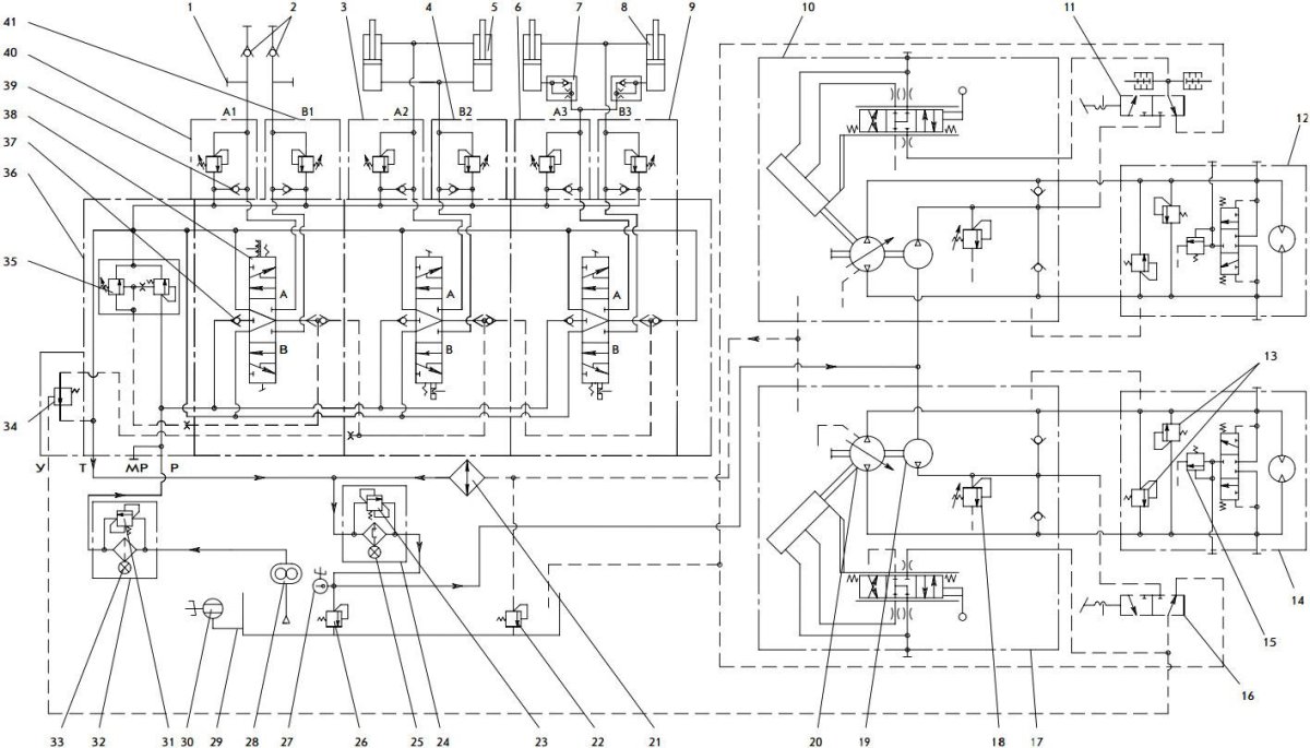Пум 800 схема гидравлики