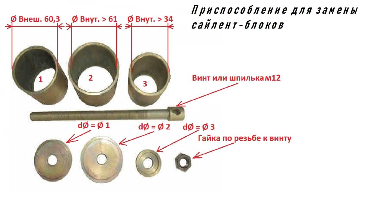 Съемник для сайлентблоков задней балки поло седан