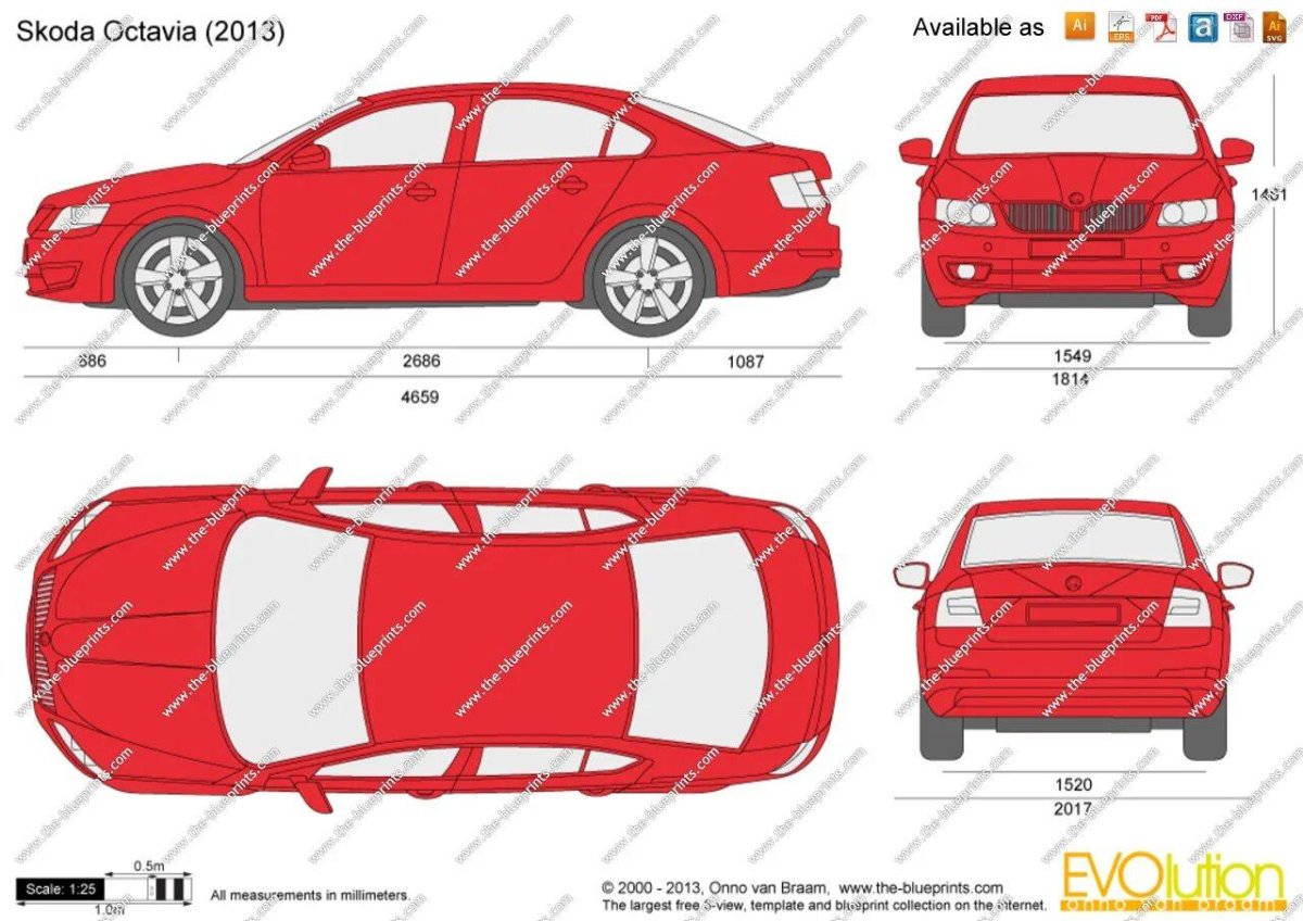 Skoda Octavia a7 Blueprints