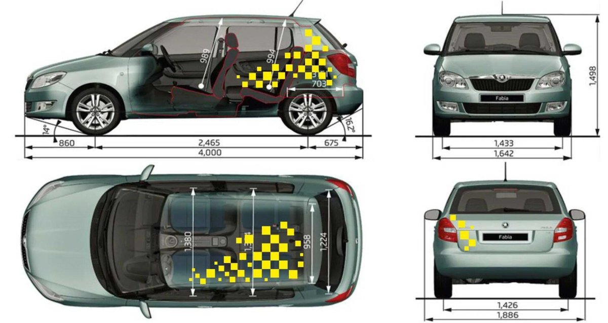 Skoda Fabia 2 габариты