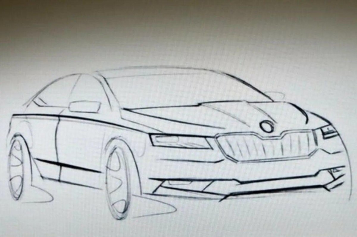 Рисунок машины Шкода