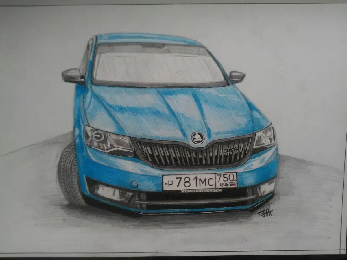 Шкода Рапид рисунок