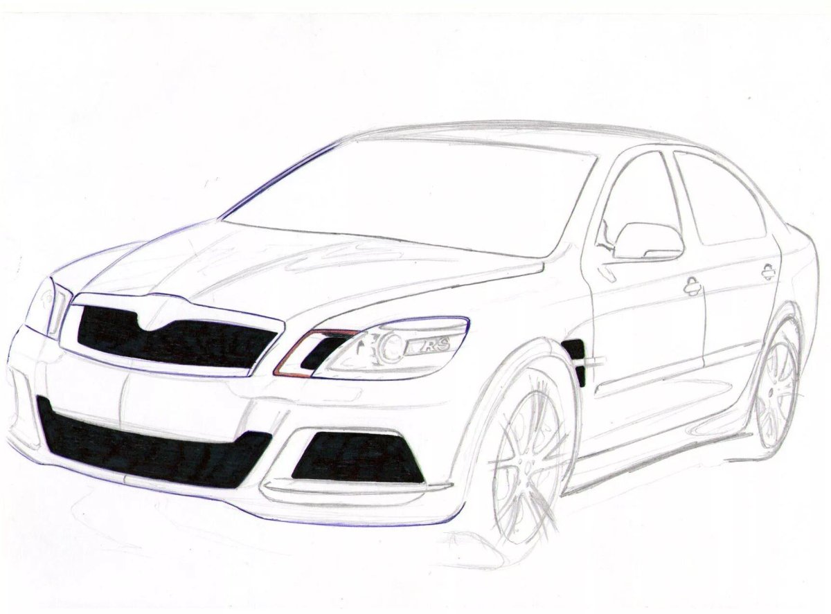 Раскраска Шкода Октавия а5