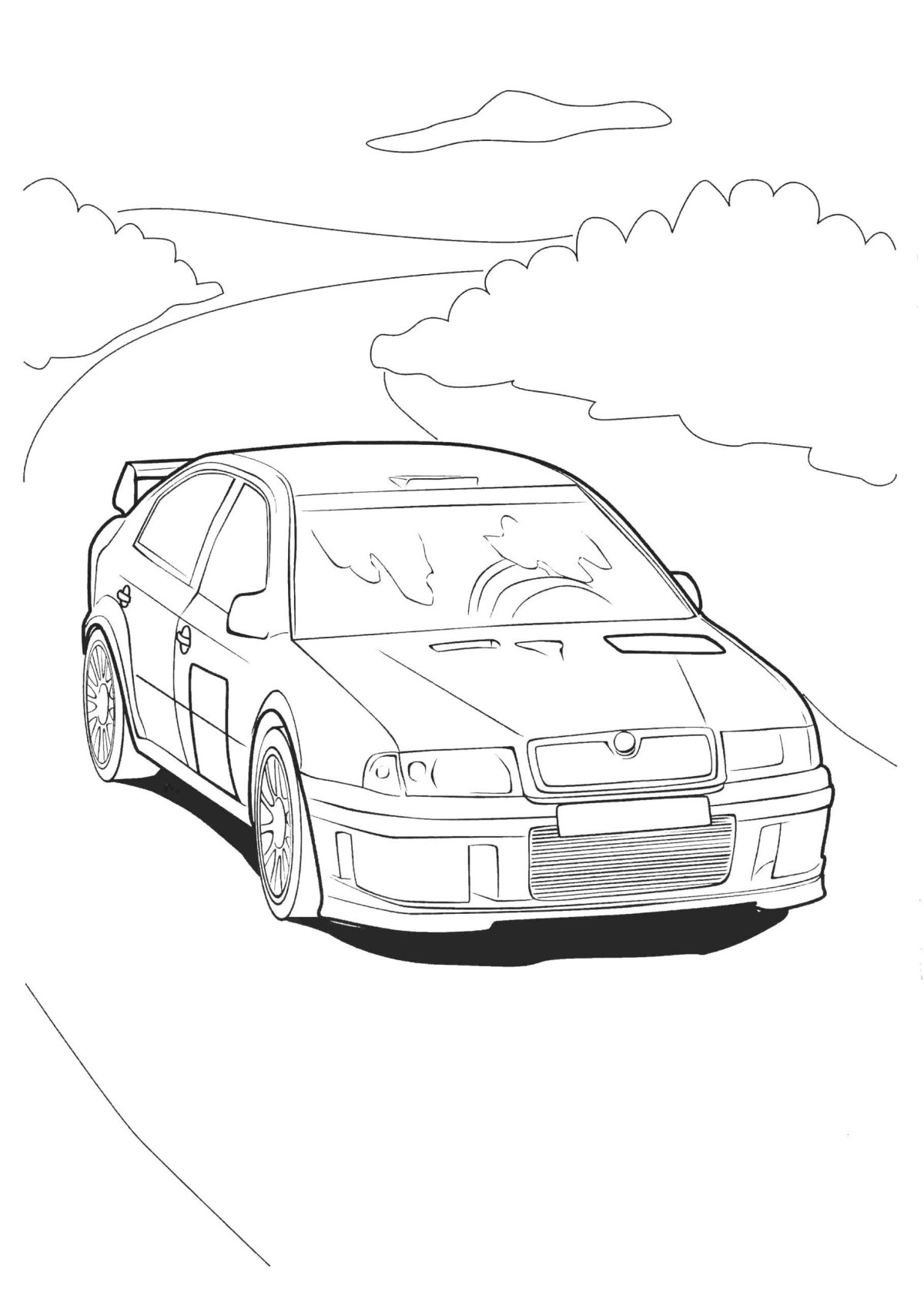 Раскраска Шкода Октавия тур