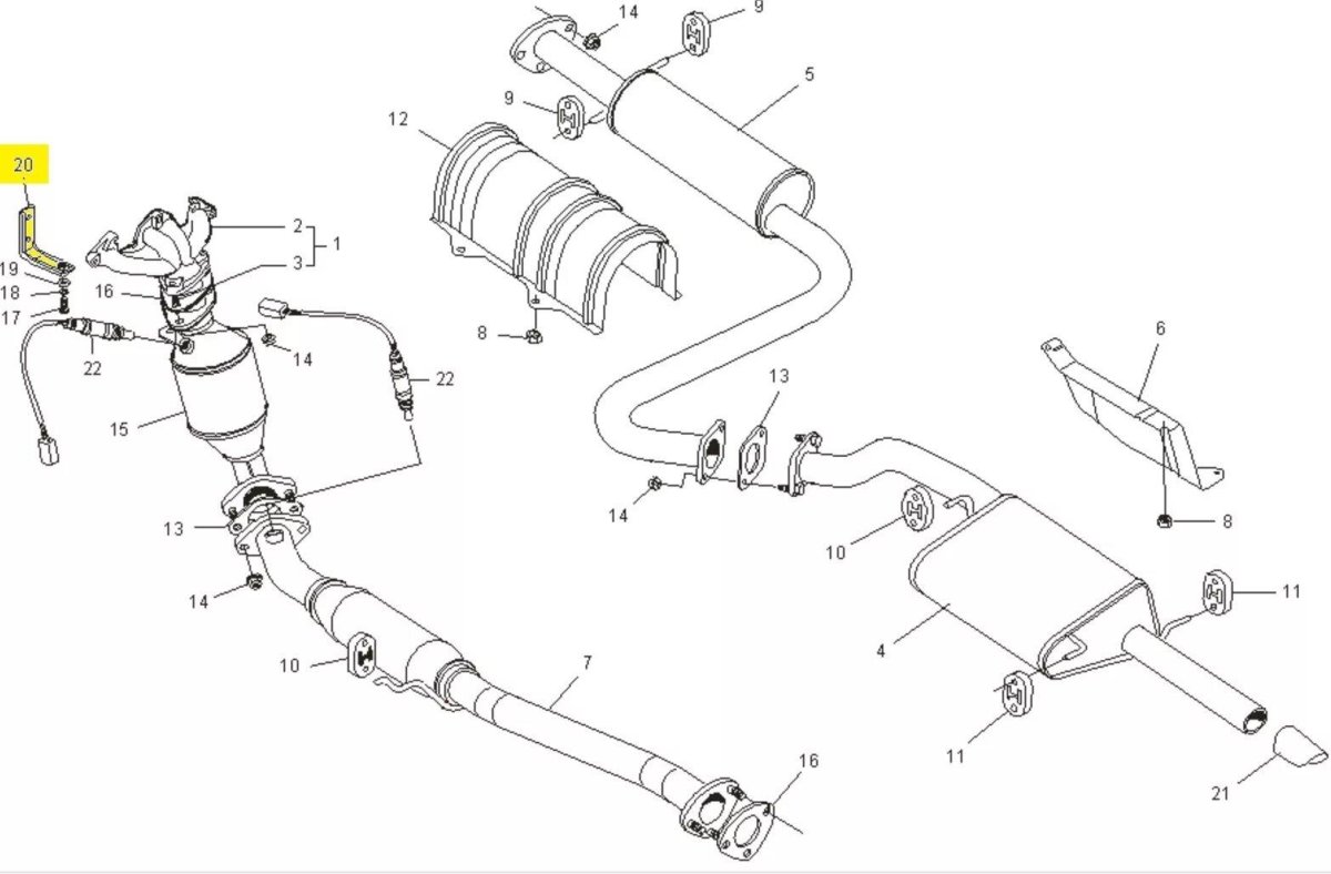 Система выхлопа на ЗАЗ Сенс 1 и 3