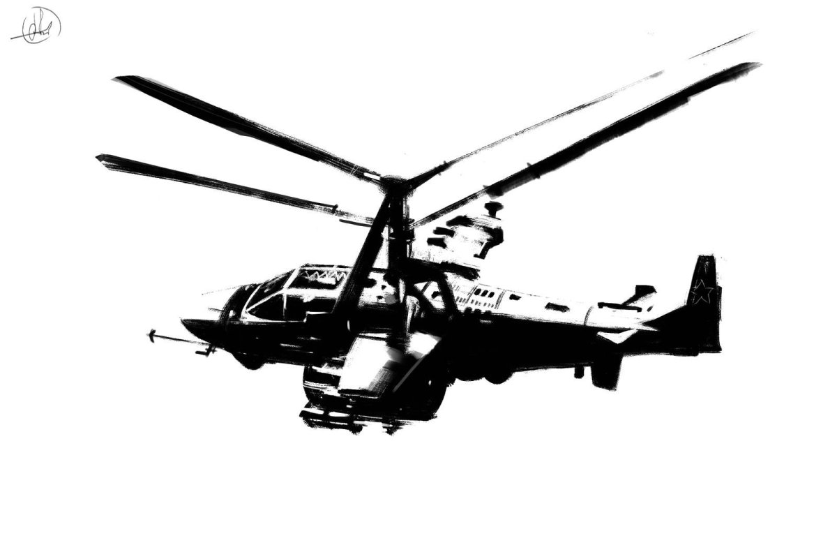 Вертолёт ка-52 вектор
