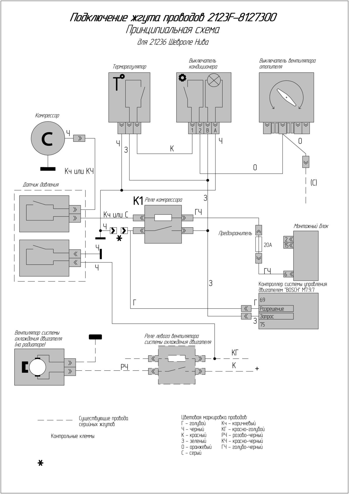 Эл схема кондиционера Нива Шевроле
