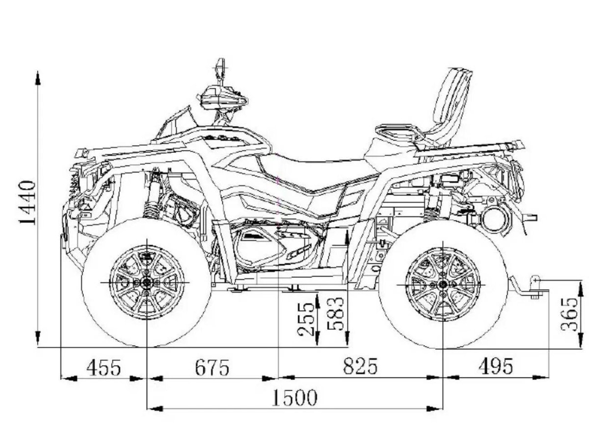 Квадроцикл РМ 500 габариты чертеж