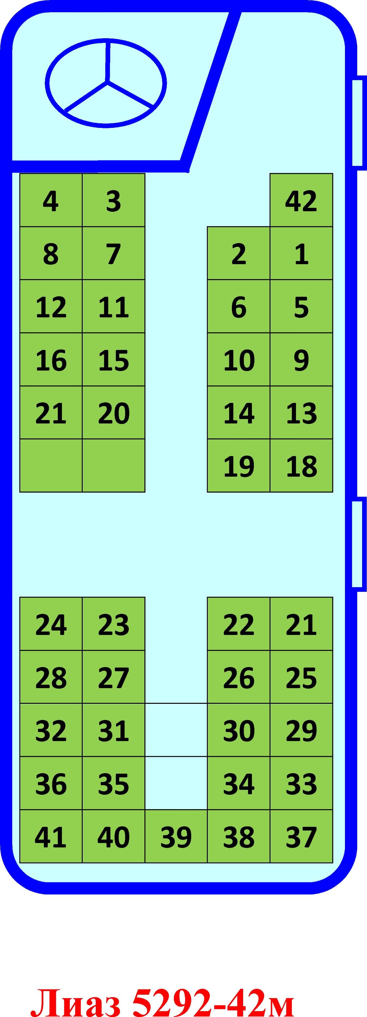 Hyundai 43 автобус места расположение