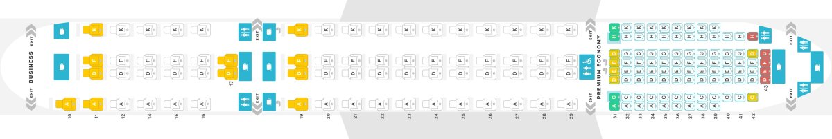 Аэробус а 350 900 расположение мест