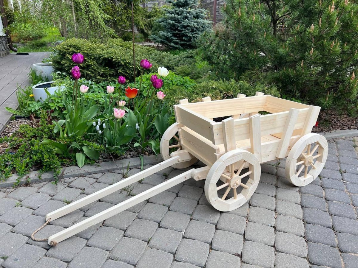 Телега деревянная декоративная