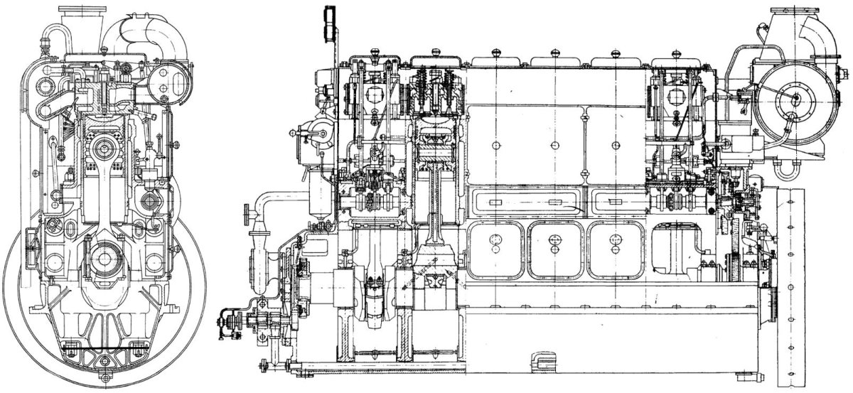 Чертеж двигателя 6чн25/34