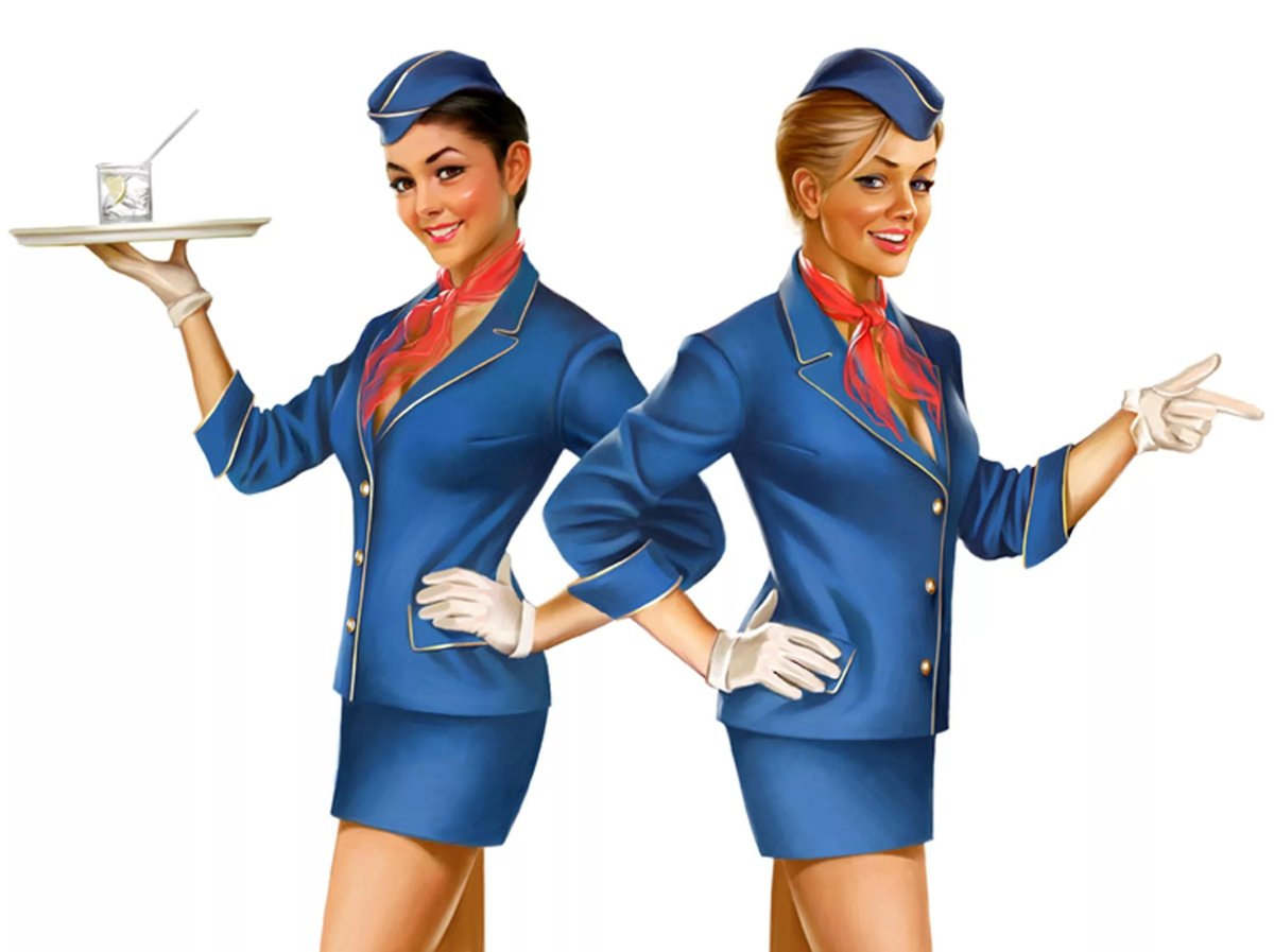 Пин ап художник Валерий Барыкин стюардесса