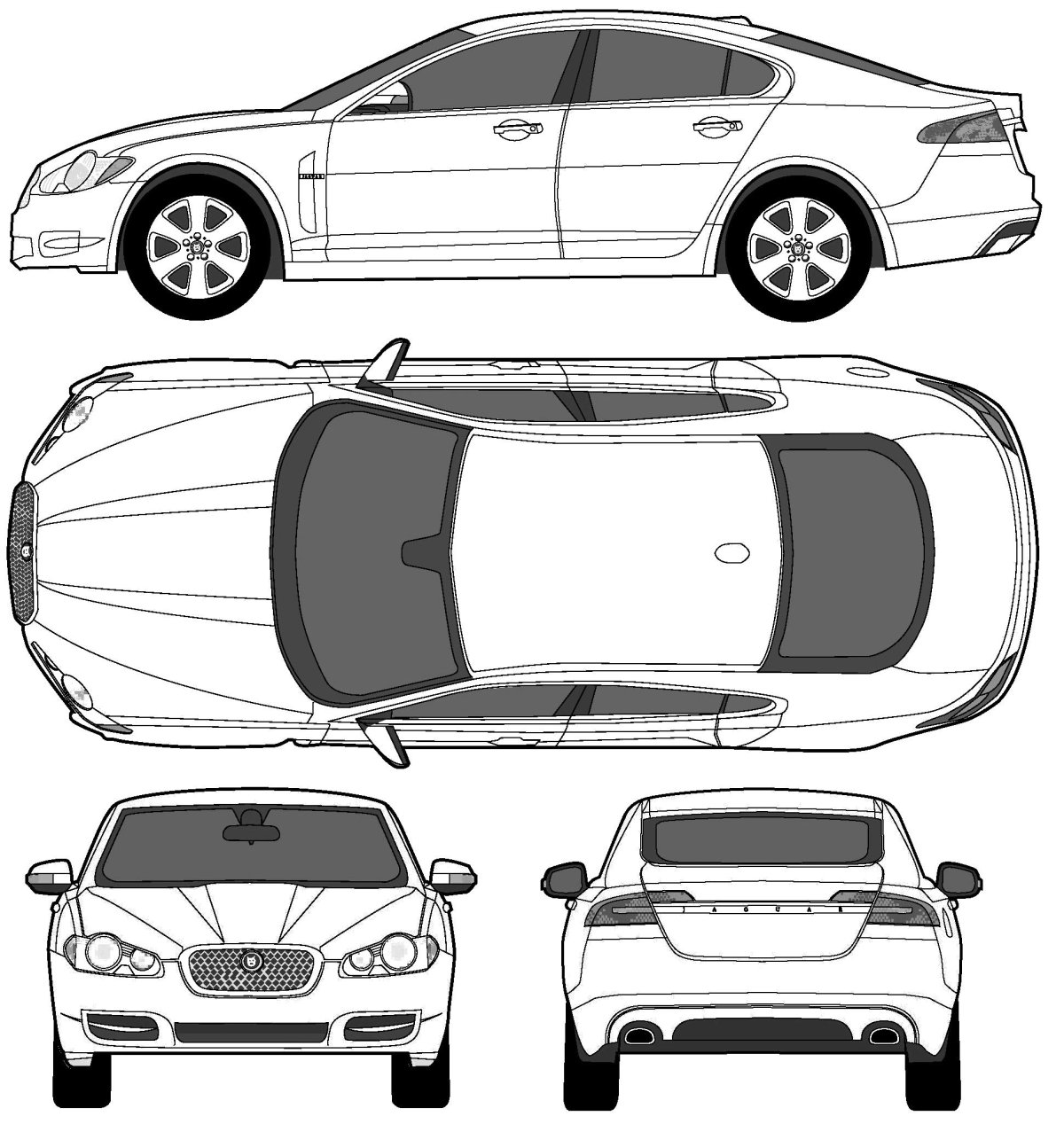 Jaguar XF 2008 чертеж