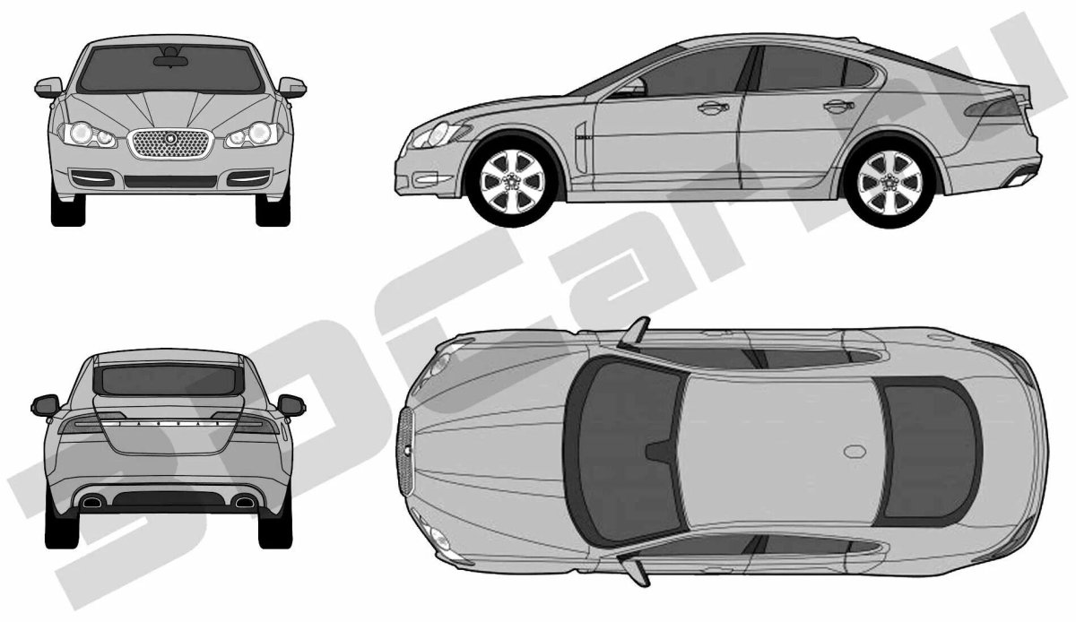 Jaguar XF 2008 чертеж