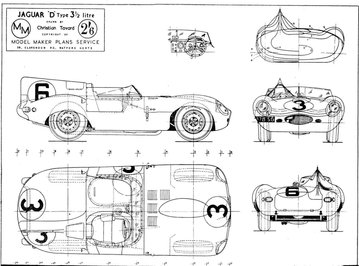 Jaguar e Type 1960 чертеж