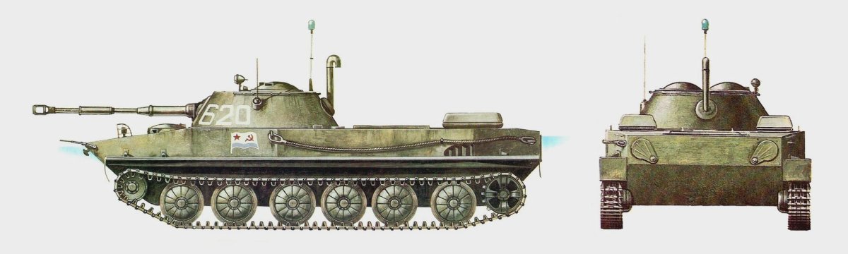 Пт-76 лёгкий танк сбоку