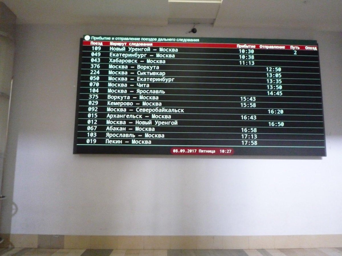 Прибытие поезда