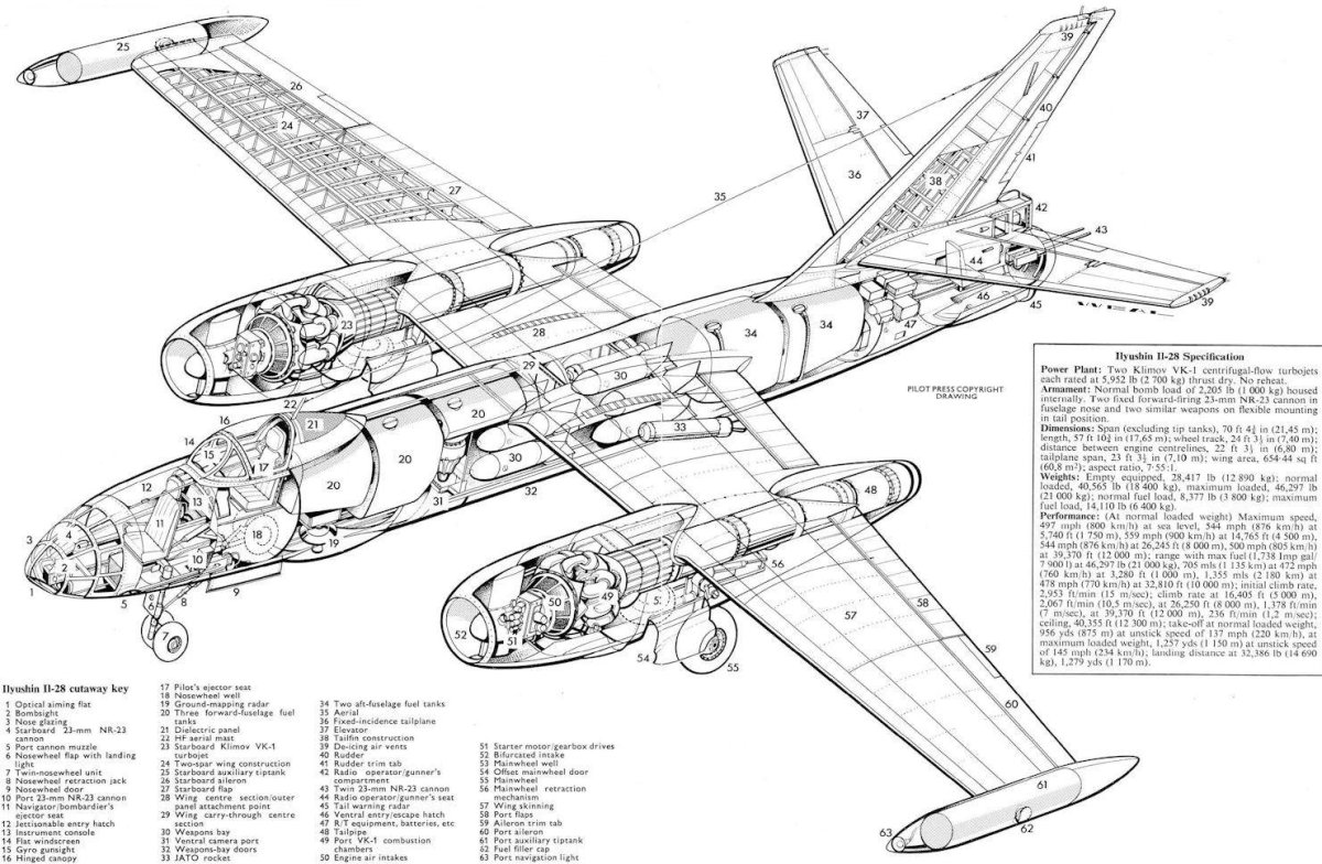 Компоновочная схема ил-28