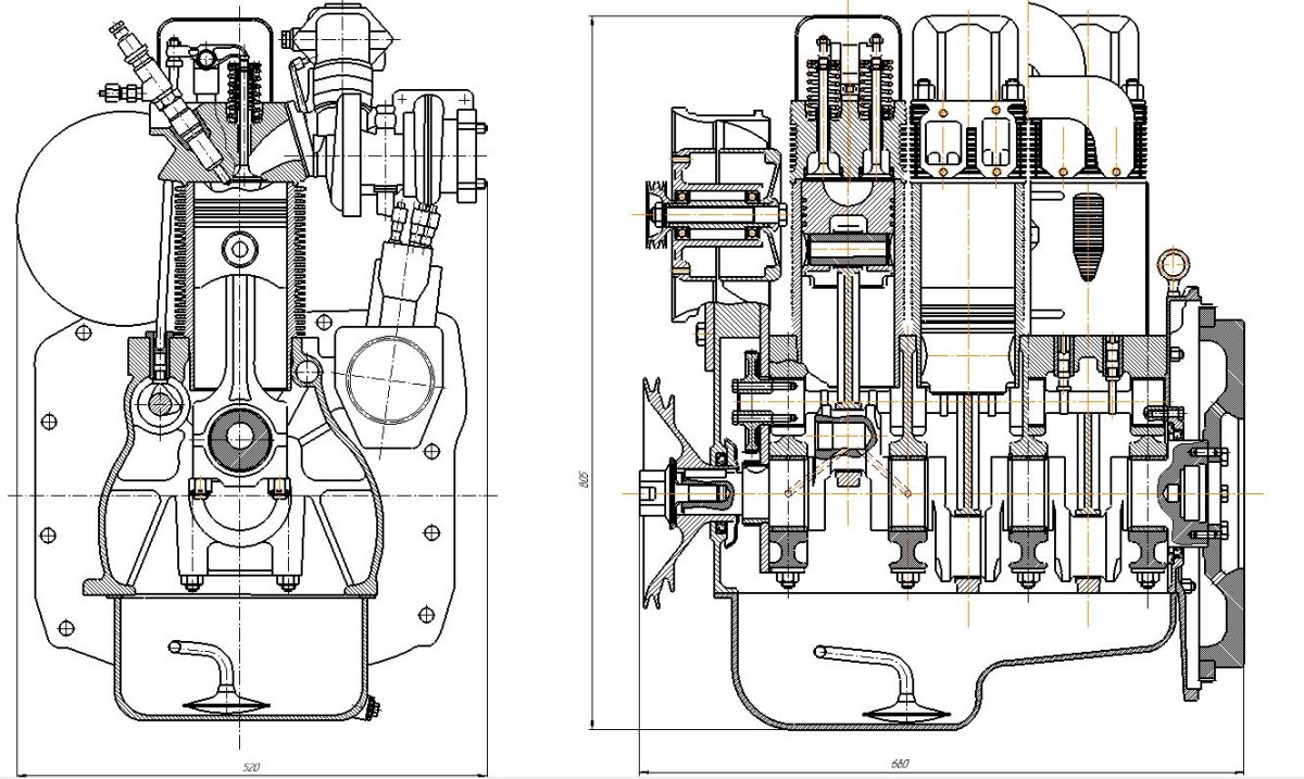 Двигатель ЗМЗ 410 чертеж