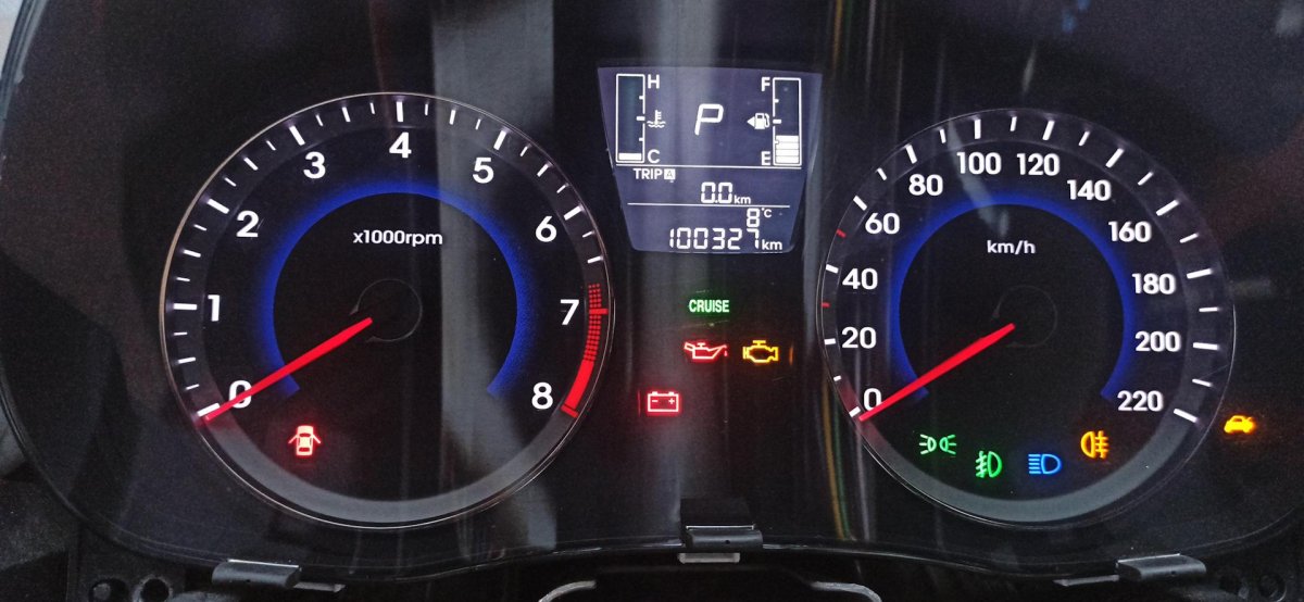 Индикаторы панели приборов Hyundai Solaris