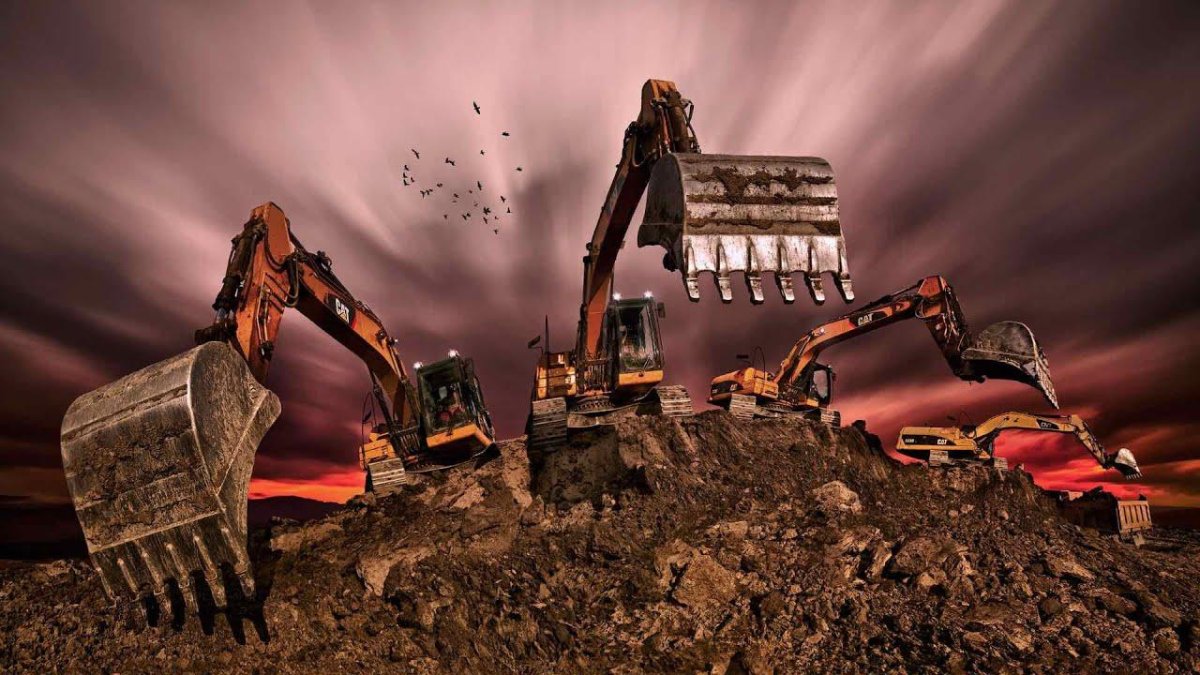 Красивый экскаватор