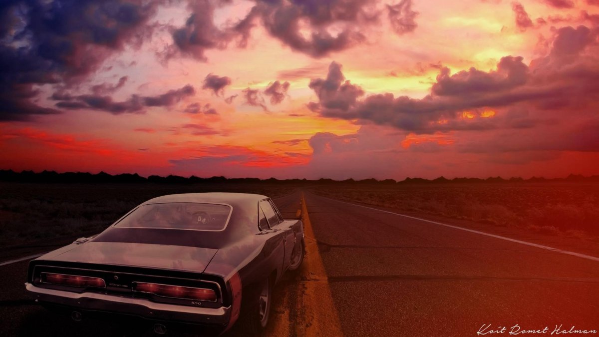Шевроле Импала 1967 на закате