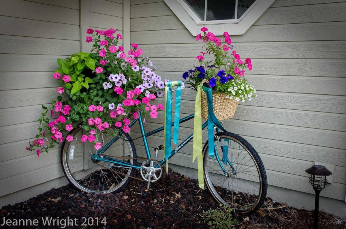 Велосипед в саду декор для сада