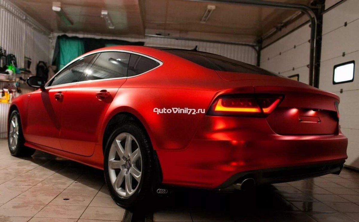 Audi a7 красный матовый хром
