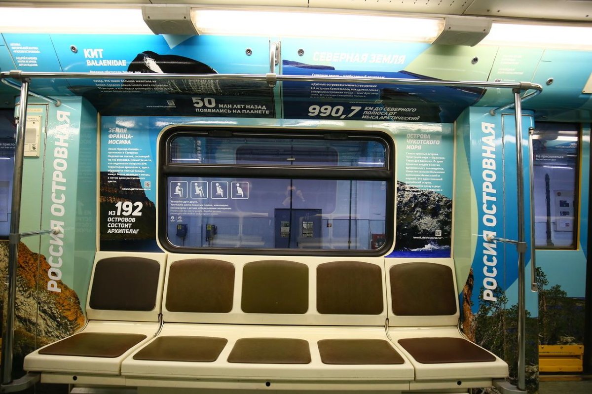 Московское метро внутри вагона