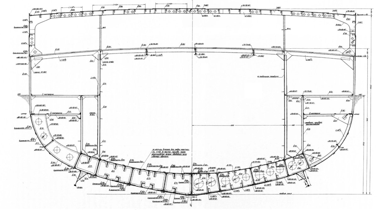 Мидель-шпангоут судна чертеж