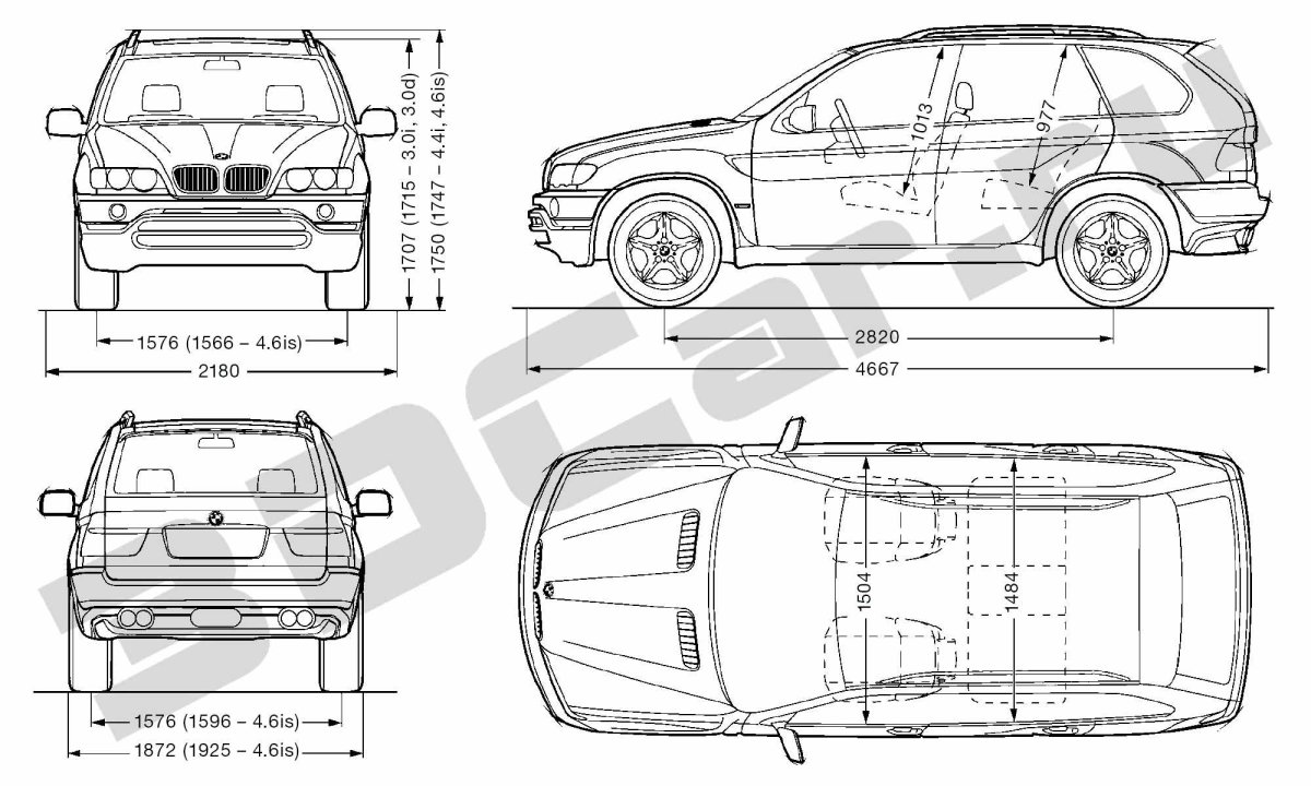 БМВ х5 е53 чертеж